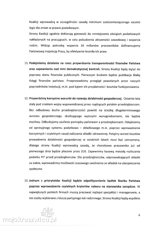  Partie polityczne podpisały umowę koalicyjną. O czym mówi?