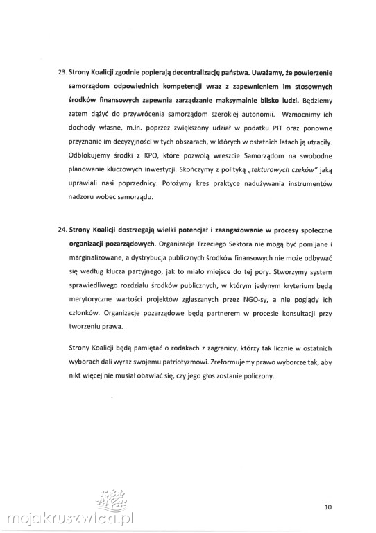  Partie polityczne podpisały umowę koalicyjną. O czym mówi?