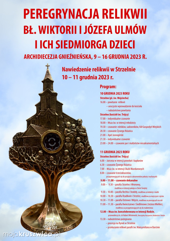  Chełmce. Relikwie rodziny Ulmów dotrą do podkruszwickiej miejscowości