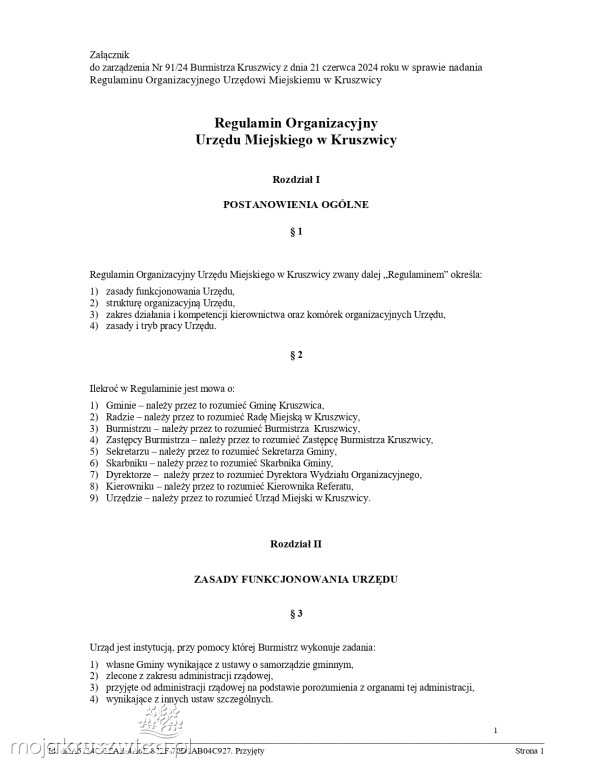 Są zmiany organizacyjne w Urzędzie Miejskim w Kruszwicy. Wydano zarządzenia