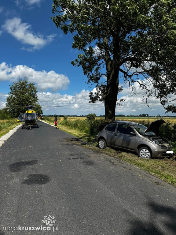 Racice: Samochód osobowy uderzył w drzewo [AKTUALIZACJA]