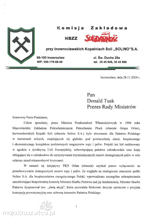 Gawęda: Destabilizacja infrastruktury krytycznej magazynów ropy i benzyny na Kujaw