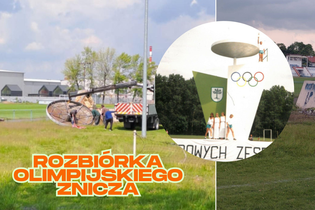  Władze Kruszwicy dopięły swojego i dokonały rozbiórki olimpijskiego znicza 