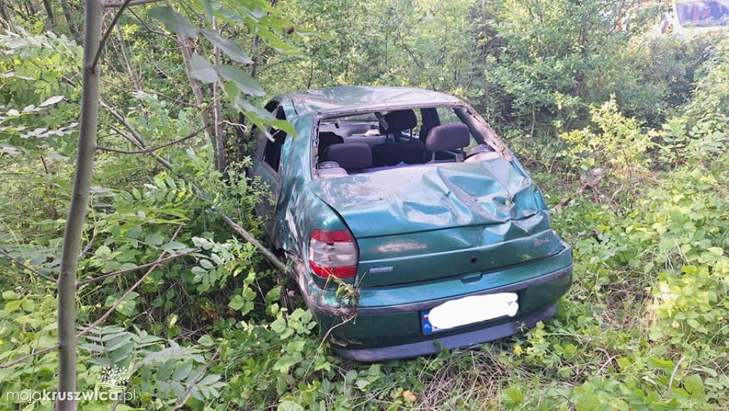 OSP Kruszwica: Dachowanie samochodu osobowego w Racicach
