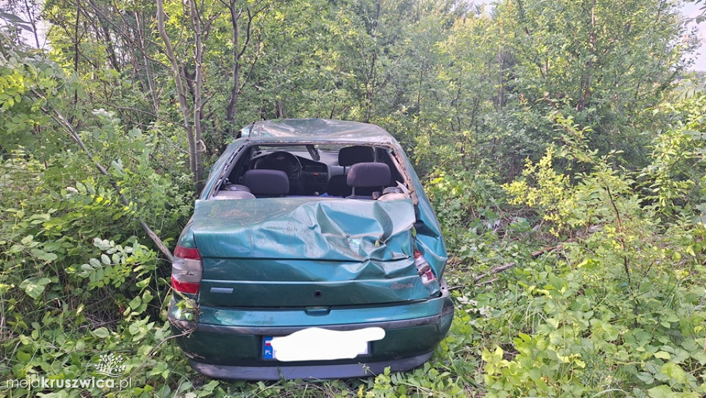 OSP Kruszwica: Dachowanie samochodu osobowego w Racicach