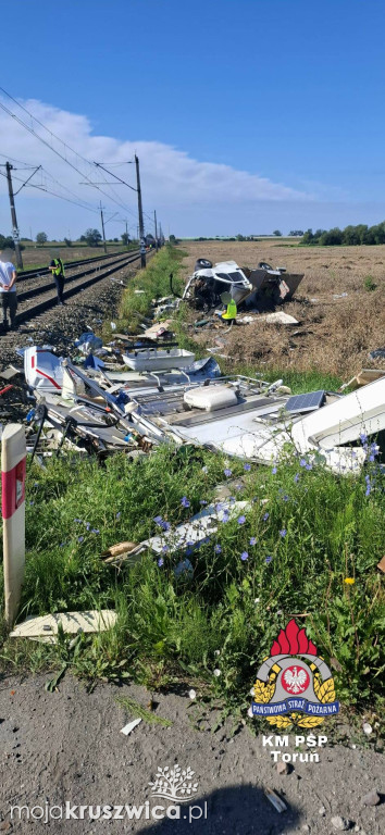 REGION: Śmiertelny wypadek na przejeździe kolejowym. Pociąg uderzył w kampera