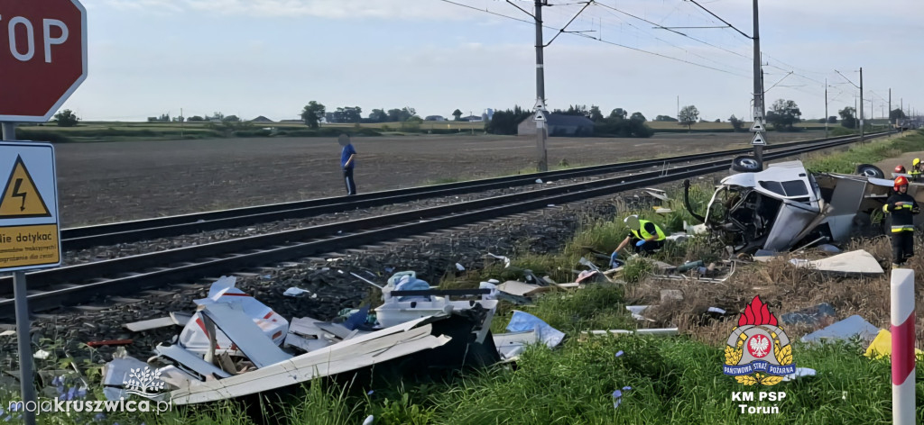 REGION: Śmiertelny wypadek na przejeździe kolejowym. Pociąg uderzył w kampera