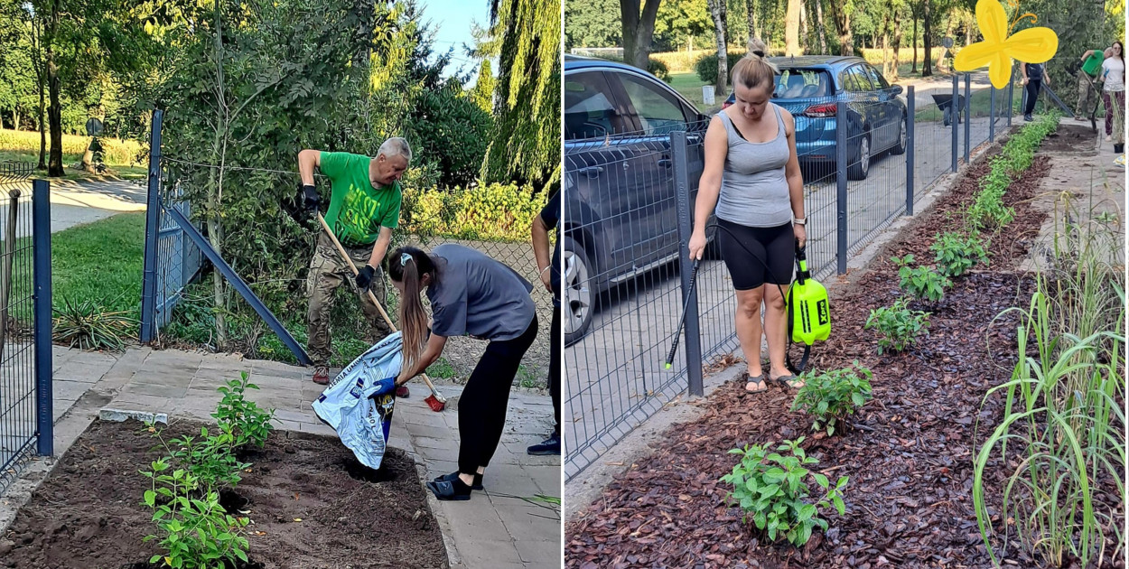 Prace porządkowe przy świetlicy w Sukowach