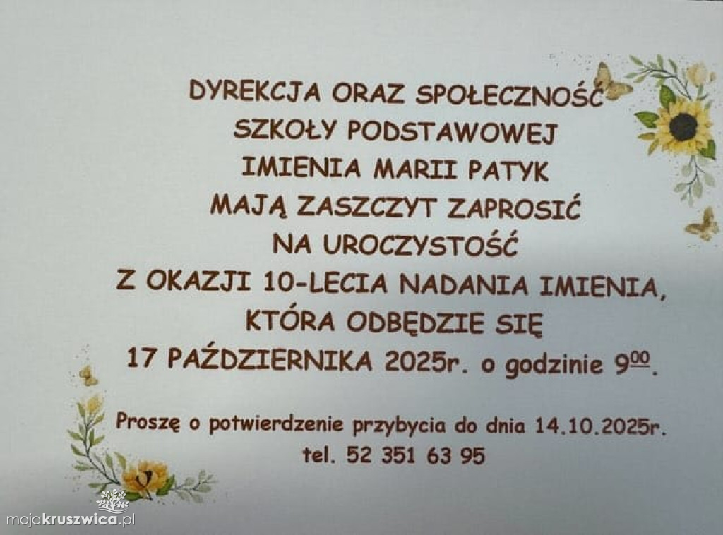 Uroczystość 10-lecia nadania imienia Szkole Podstawowej im. Marii Patyk