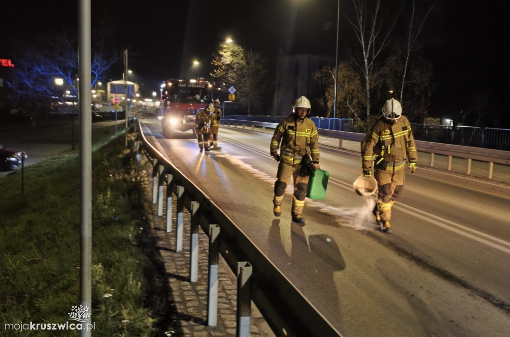 Strażacy z interwencją na Kościuszki. Chodzi o plamę oleju