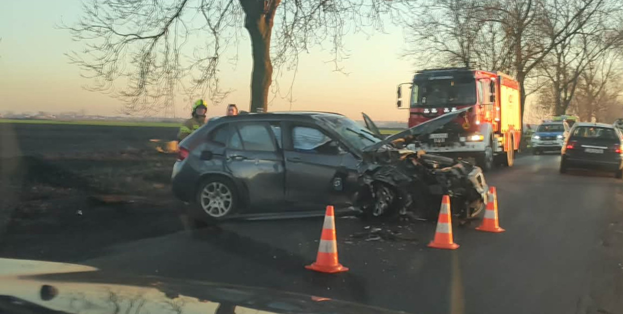 Kolejny wypadek pod Kruszwicą: Samochód uderzył w drzewo