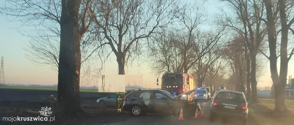 Kolejny wypadek pod Kruszwicą: Samochód uderzył w drzewo