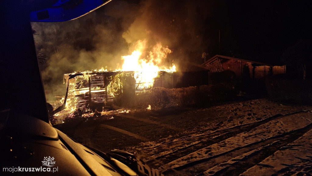 Pożar domku letniskowego przy ul. Żeglarskiej w Kruszwicy