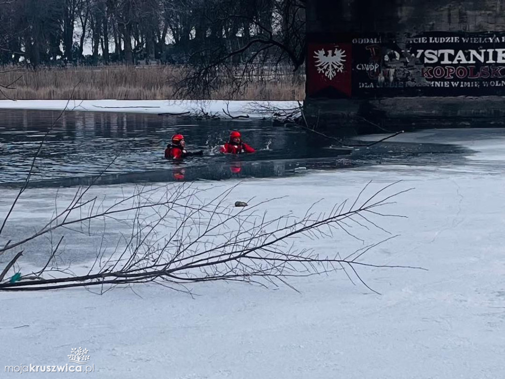 Pokazy ratownictwa lodowego dla młodzieży w Kruszwicy z udziałem uczniów ZSO