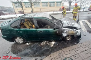 Na Kościuszki doszło do pożaru samochodu osobowego-2368