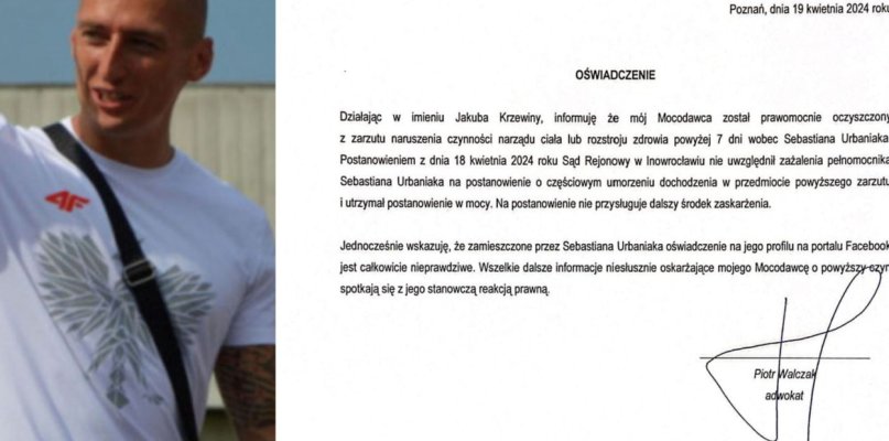 Adwokat Jakuba Krzewiny wydał oświadczenie w sprawie Sebastiana Urbaniaka - 31718