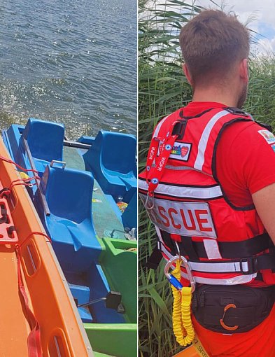 Porzucony rowerek wodny na jeziorze Szarlej. Interweniowało WOPR i policja-44023