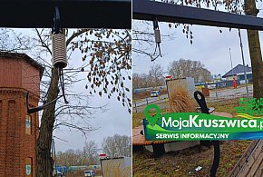 Uszkodzona ławka w parku przy ul. Lipowej. Ktoś chciał ją przenieść?