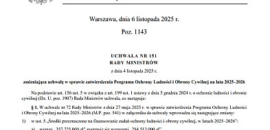 Zmiany w Programie Ochrony Ludności i Obrony Cywilnej już opublikowane (dokument)-47221