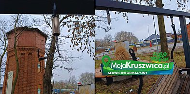 Uszkodzona ławka w parku przy ul. Lipowej. Ktoś chciał ją przenieść?