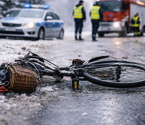 Śmierć 65-letniej rowerzystki. Wpadła w poślizg i przewróciła się na jezdnię-48766