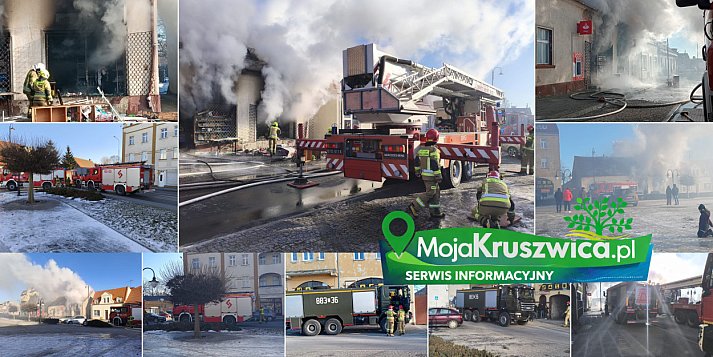 Pożar sklepu. Strażacy pracowali do wieczora
