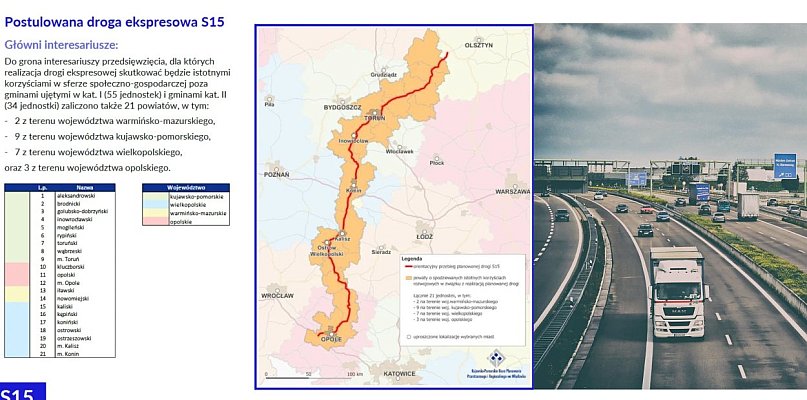 Koncepcja przebiegu S-15 w dokumentach Urzędu Marszałkowskiego. Jak to wygląda?
