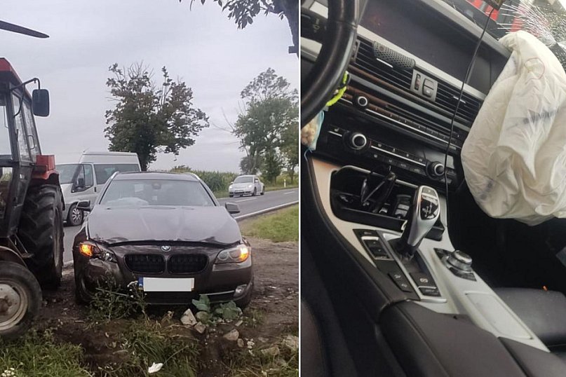 REGION: Zderzenie ciągnika z samochodem osobowym