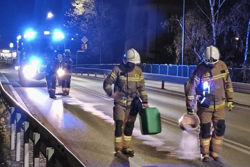 Strażacy z interwencją na Kościuszki. Chodzi o plamę oleju
