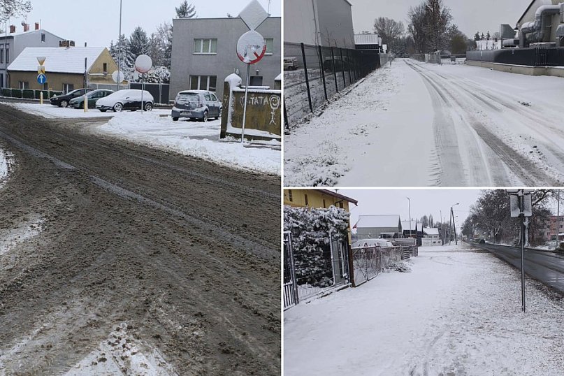 Zima znów zaskoczyła. Nieodśnieżone drogi i chodniki w Kruszwicy